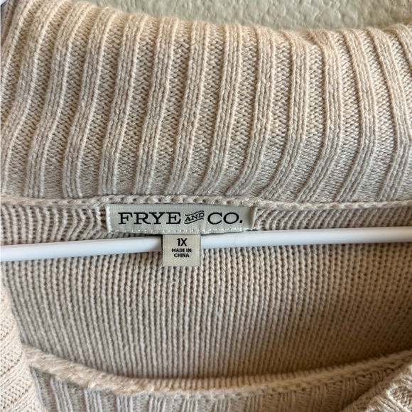 FRYE Cowl Neck Sweater Fair Isle Plus Size Turtleneck Knit Sweater 1X - Picture 6 of 10